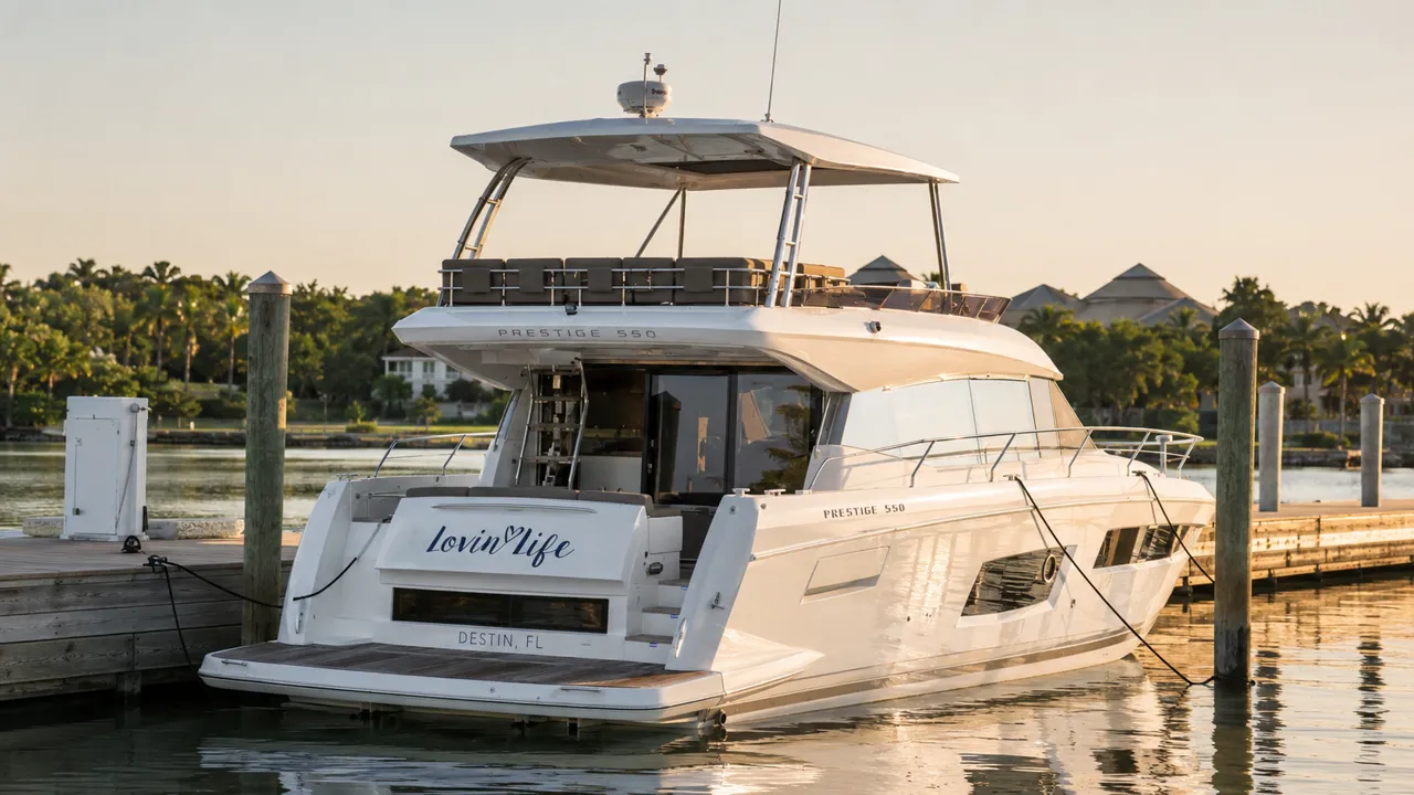 Lovin' Life docked at Baytowne Marina in Sandestin, Miramar Beach, Florida
