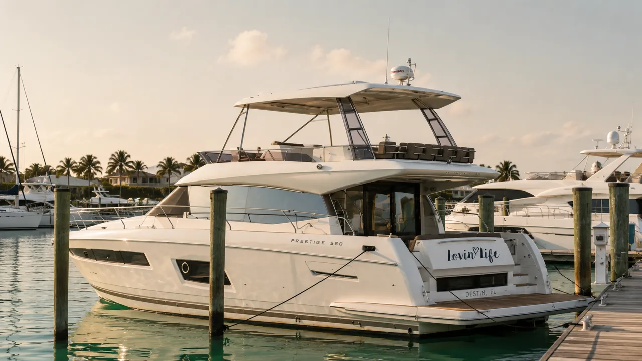 Lovin' Life docked at Baytowne Marina in Miramar Beach, Florida